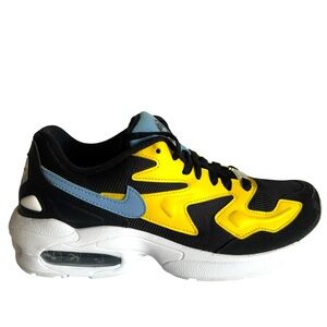 Nike Air Max 2 Women’s Eclectic Yellow Blue Jaguar Streetwear Shoes Size 9